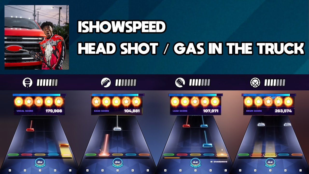 [Fortnite Festival] IShowSpeed - Head Shot / Gas In The Truck || All Instruments Expert 100%