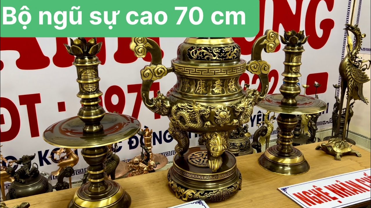 Báo giá] bộ đỉnh đồng ngũ sự cao 70 cm hàng siêu VIP giá bình dân 0971236222