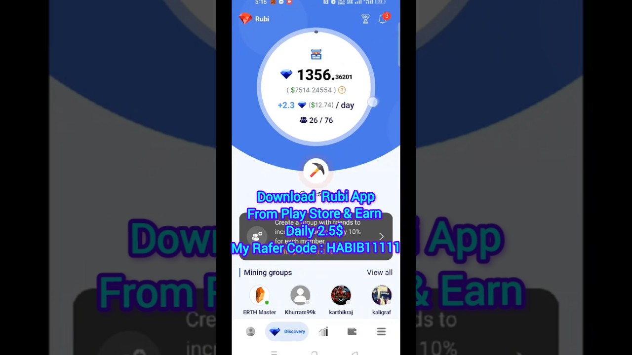 Download Rubi App From Play Store& Earn Daily 2.5$ #Rubi