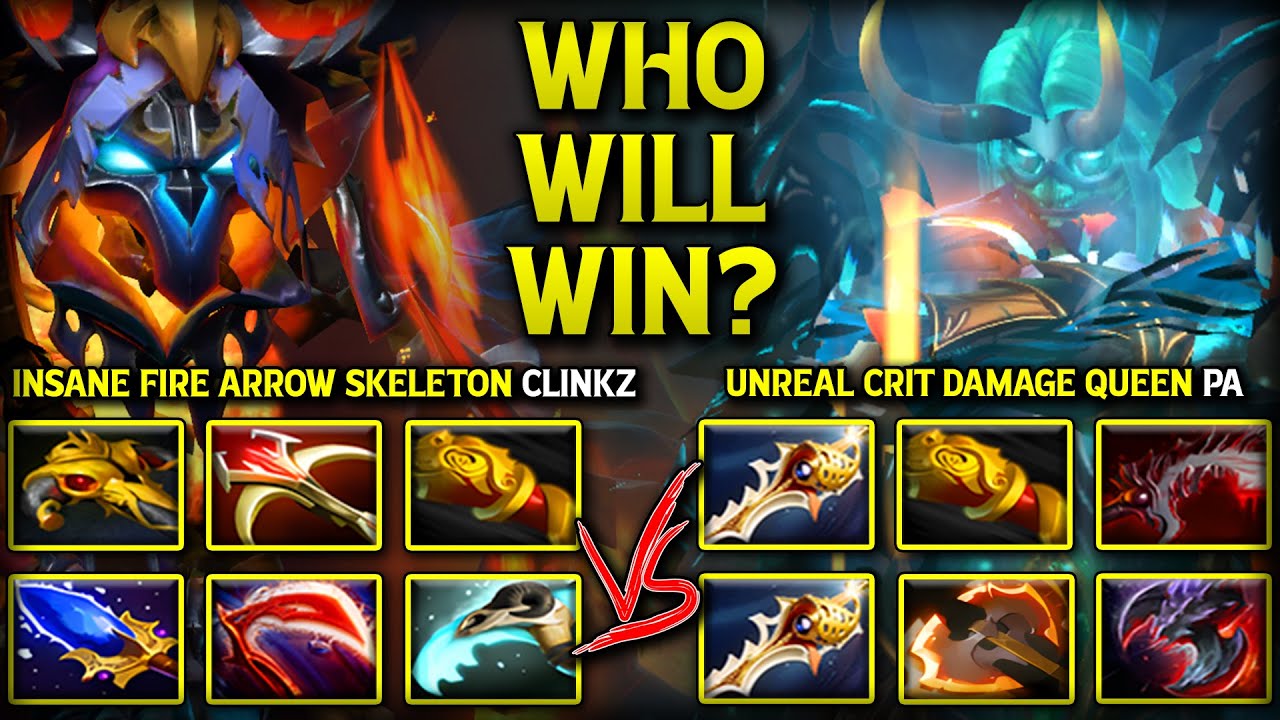 WHO WILL WIN? | INSANE FIRE ARROW SKELETON KING CLINKZ VS. UNREAL CRIT DAMAGE PHANTOM ASSASSIN DOTA2
