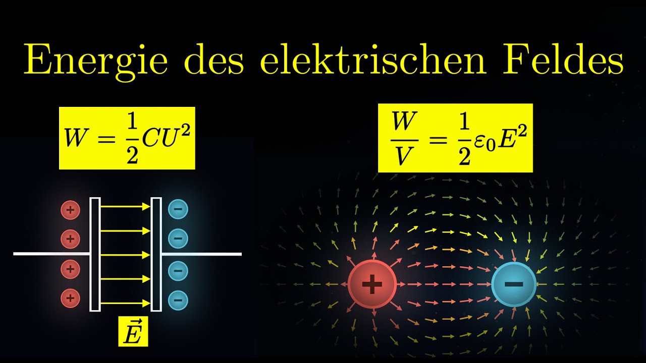 Energie eines Kondensators, Energie des elektrischen Feldes | Elektrizität (13 von 14)