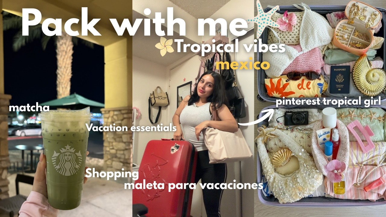 Me voy de viaje con mi novio empaca conmigo para la playa 𓇼🐚🌺 Summer outfits, vacation outfit ideas