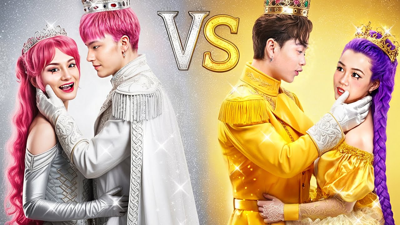 KPop Demon Hunters Chica Oro vs Chica Plata! Desafío de Parejas en la Escuela | BomBomBopESP