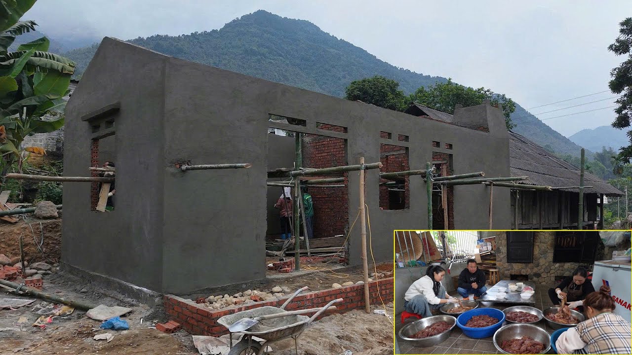 Chị em Đôi Sai ( T 11 )| thợ chát tường xong bên ngoài rồi - Thịt trâu gác bếp ngày tết nhà A Tú