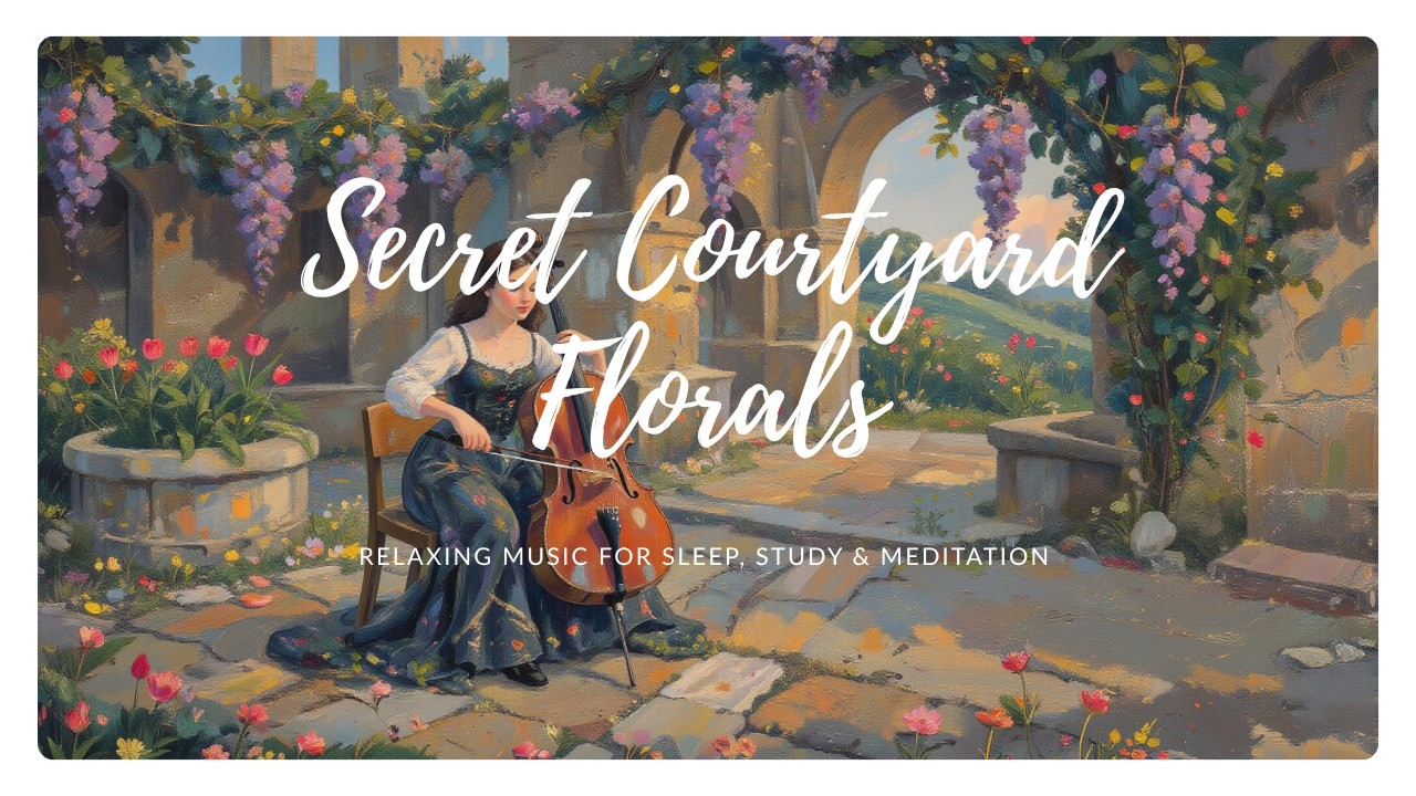 Secret Courtyard Florals 🌸 | Soft Cello Melodies | Relaxing Music for Sleep, Study & Meditation
