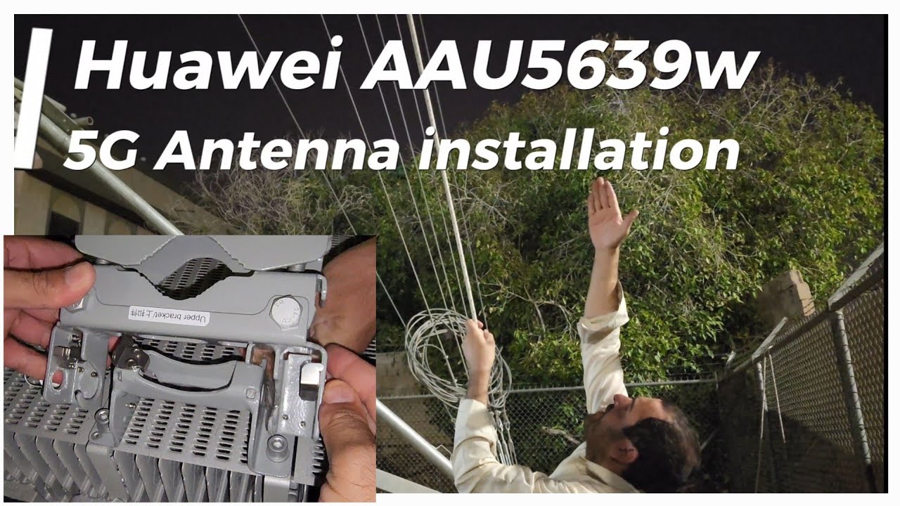 Installation of Huawei 5G antenna AAU5639w #Huawei #5G #antenna #AAU5614 #wireless