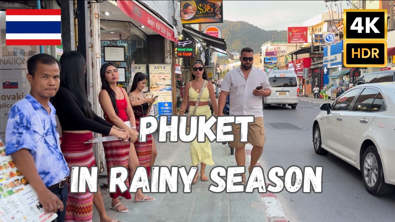 [4K] 🇹🇭Phuket, Thailand in rainy season: Patong, Patong beach, Bangla road | Walking Tour 4K HDR