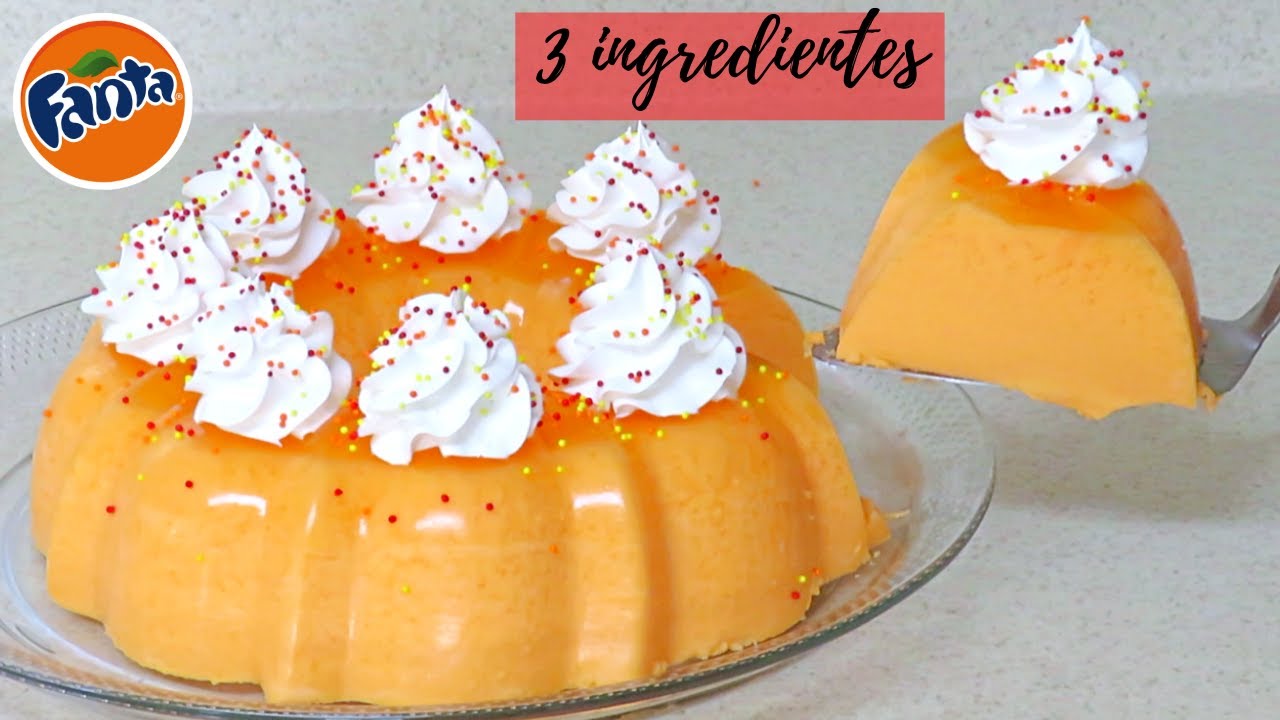 GELATINA DE REFRESCO, SABOR NARANJA Y QUESO CREMA SÓLO 3 INGREDIENTES