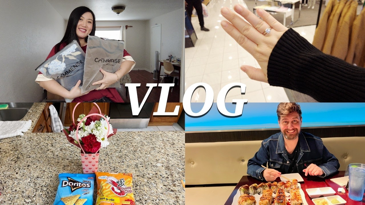 VLOG 💞 | COMMENSE TRY-ON CLOTHING HAUL + HEIRLOOM DIAMOND RING & EARLY VALENTINE'S DAY DINNER