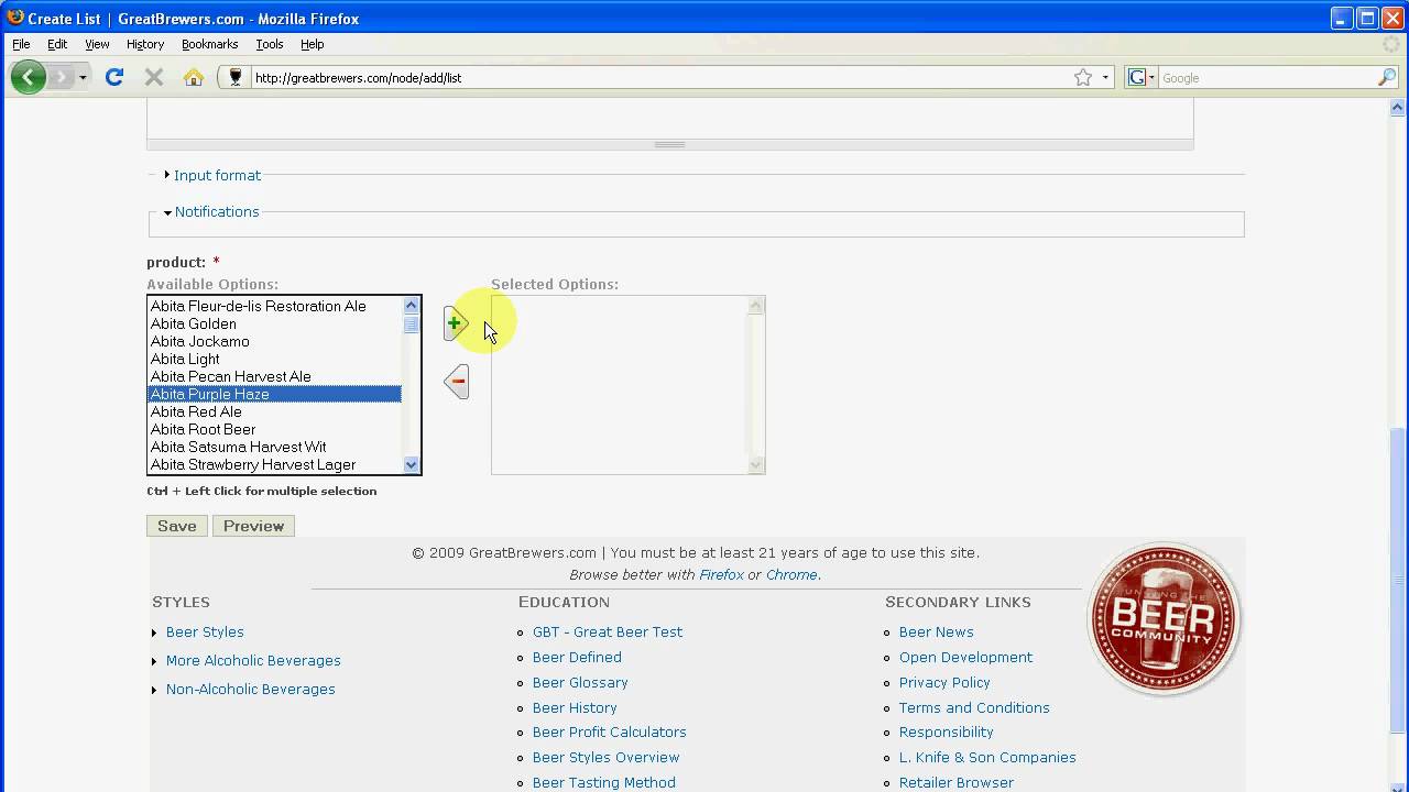 GreatBrewers.com Tutorial - Create a Beer List