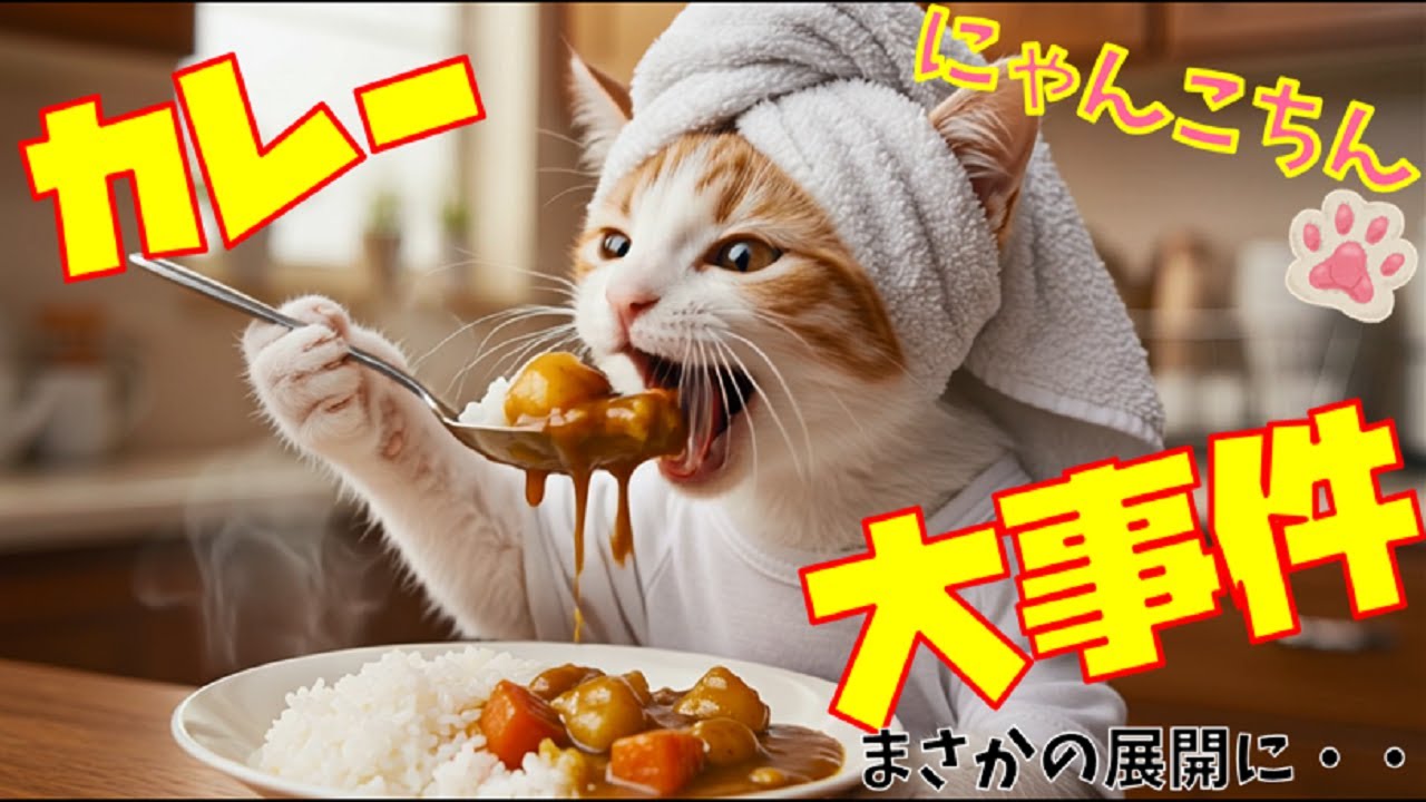 ＡI猫にゃんこちんが、ご飯を食べていたら・・・
