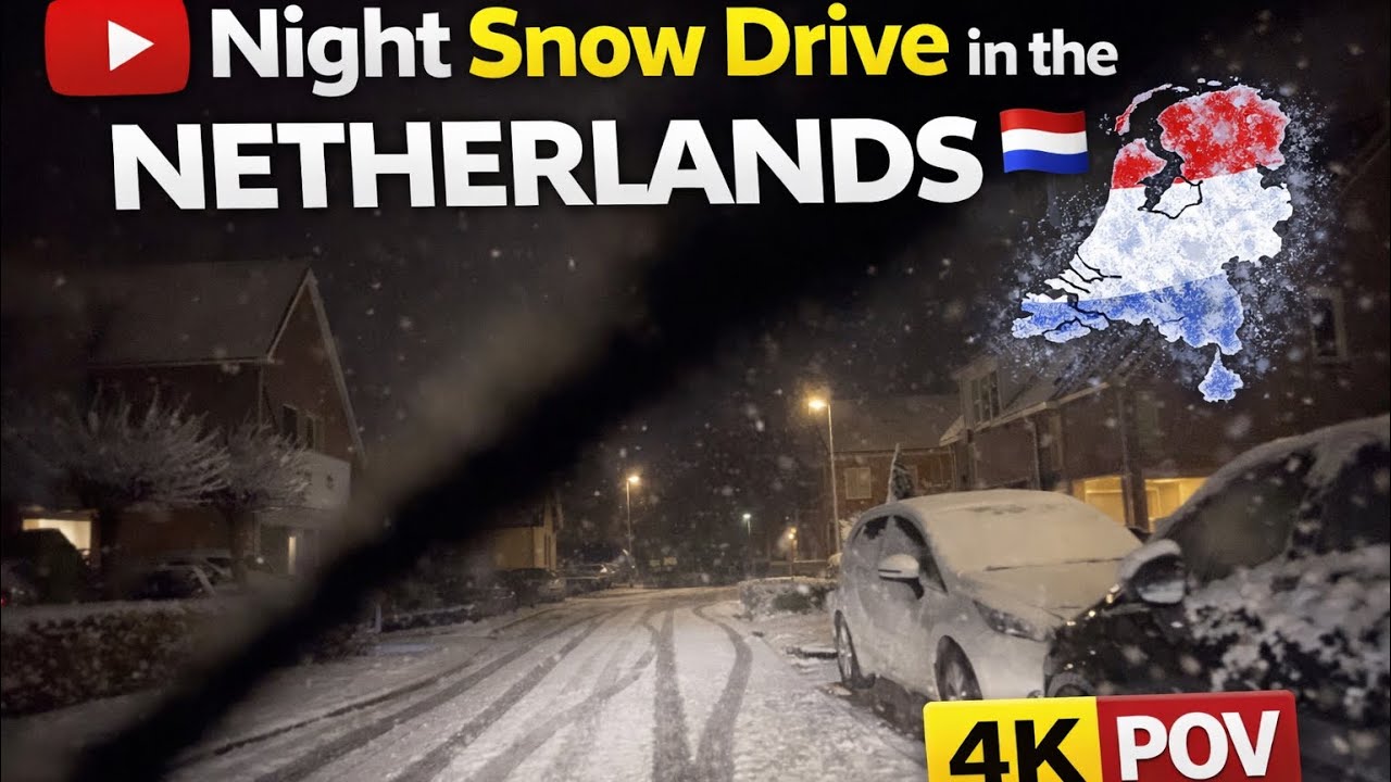 ❄️ Driving Through Heavy Snow at Night 🇳🇱 | 4K POV