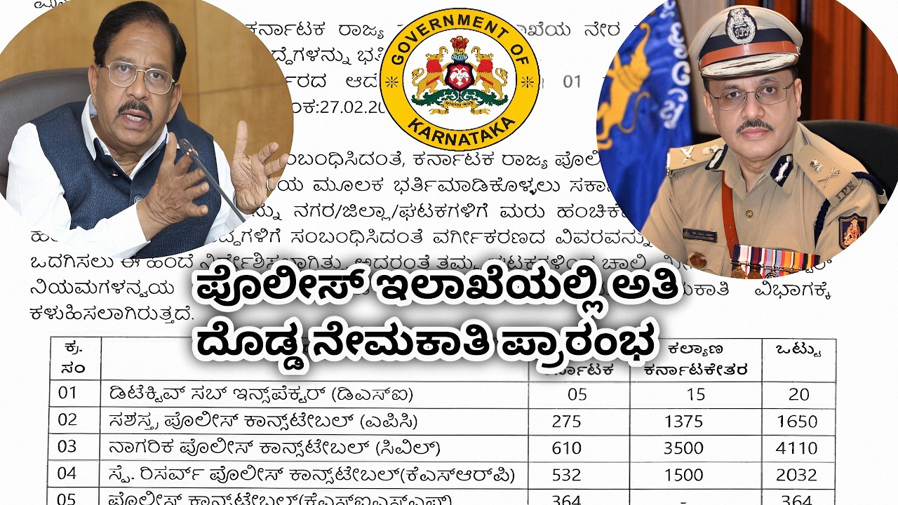 ಪೊಲೀಸ್ ಇಲಾಖೆಯಲ್ಲಿ 8000 ಹುದ್ದೆಗಳ ನೇಮಕಾತಿಗೆ ಚಾಲನೆ 🥰 ಇದೆ ತಿಂಗಳು ಪ್ರಾರಂಭ