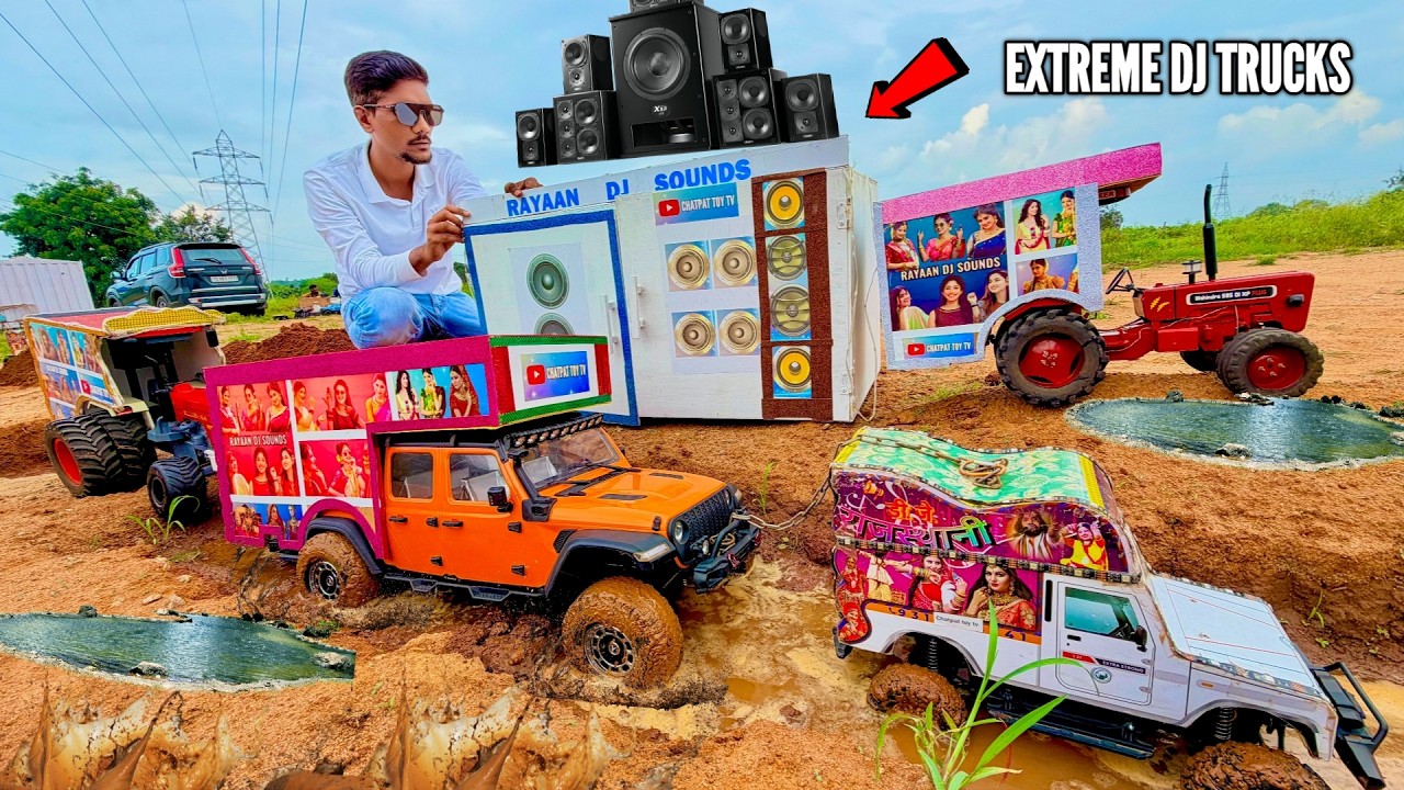 Rc Dj bolero , Swaraj 855 dj tractor In extreme Mud Off roading Track 