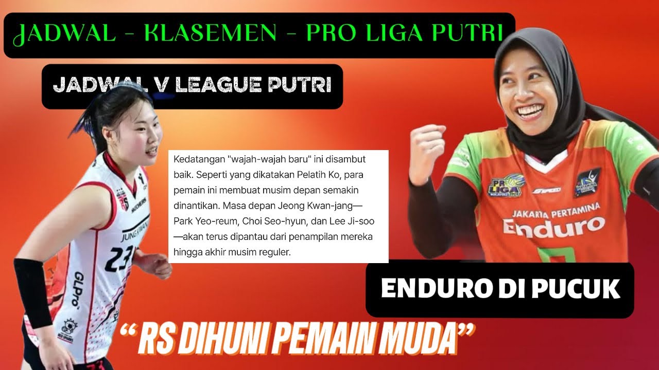 JADWAL PERTAMINA ENDURO DAN RED SPARKS #proliga #volikorea 