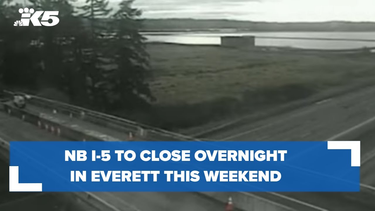 Northbound I-5 to close overnight in Everett this weekend