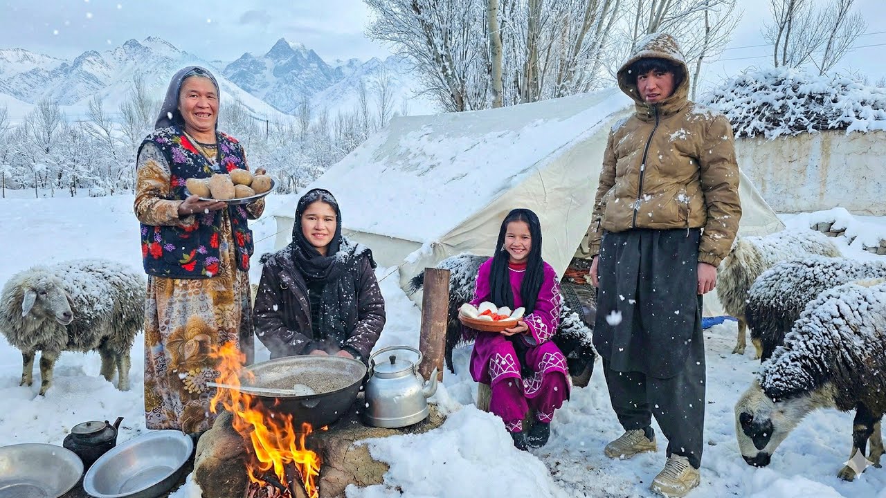 Nomadic Family Cooking: A Delicious Traditional Lunch in the Mountains