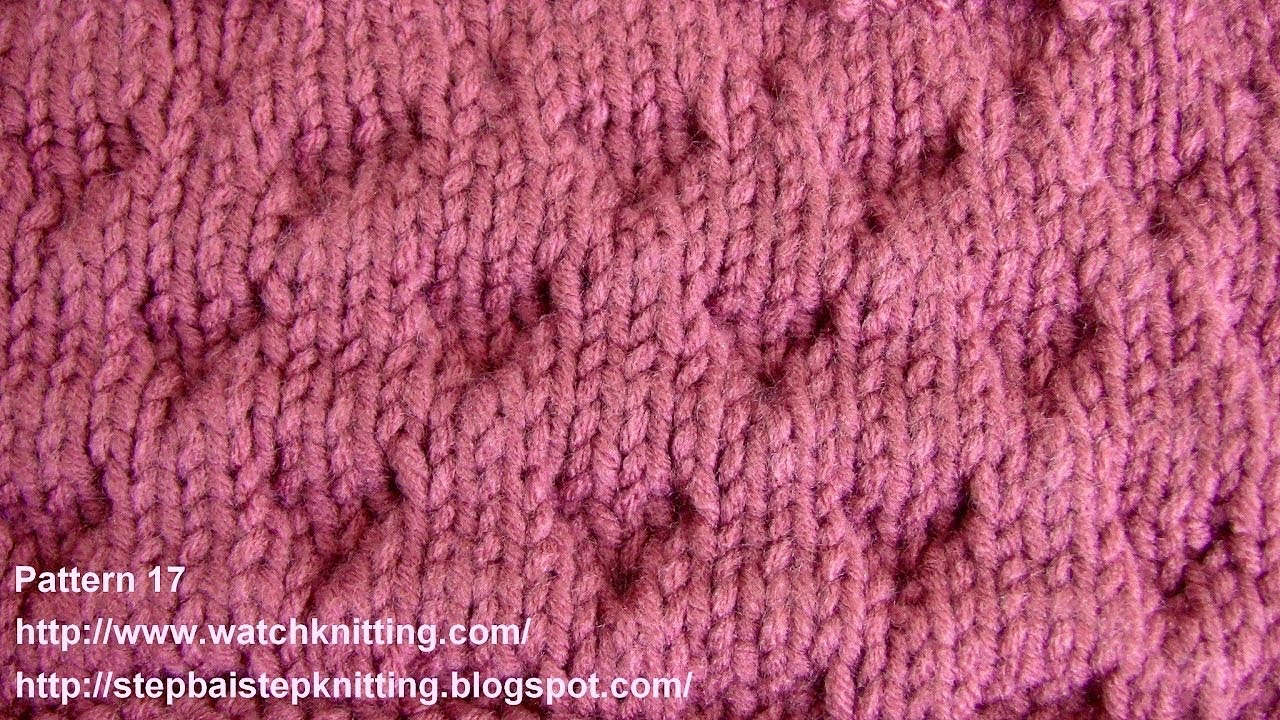 ( Diamond Stitch ) - Stitch 17 - Watch Knitting Tutorilas