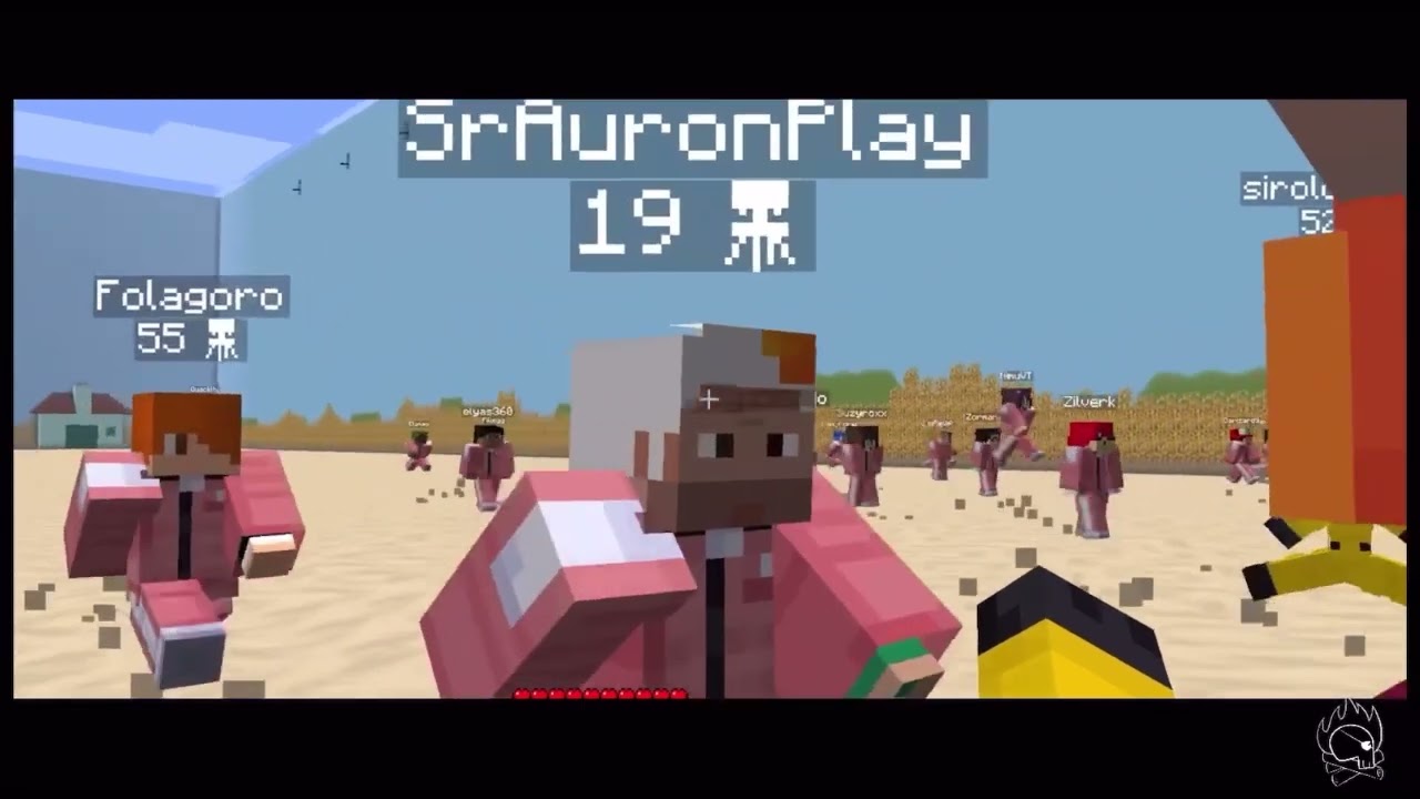 Siro lopez (Julita) en el juego del calamar 2 encima de un guardia, rubius, ibai y guardias se ríen