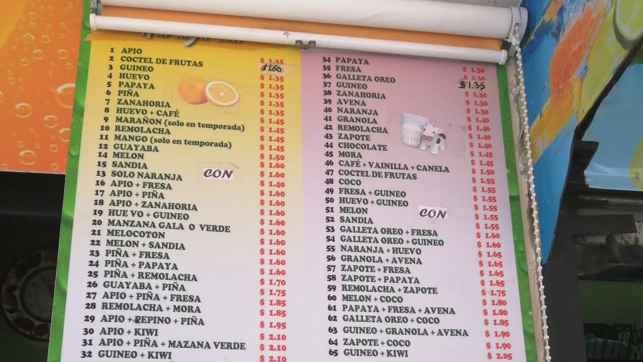 La jugueria que tiene mas de 100 recetas de preparar los jugos Salvador del Mundo San Salvador