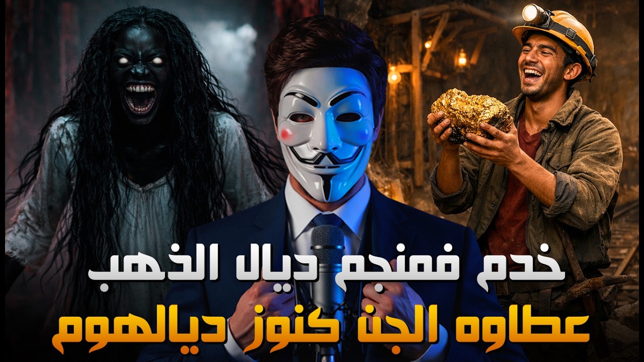 قصة المغربي اللي خدم فالمنجم ديال الذهب و عطاوه الجن كنوز ديال قبيلتهوم