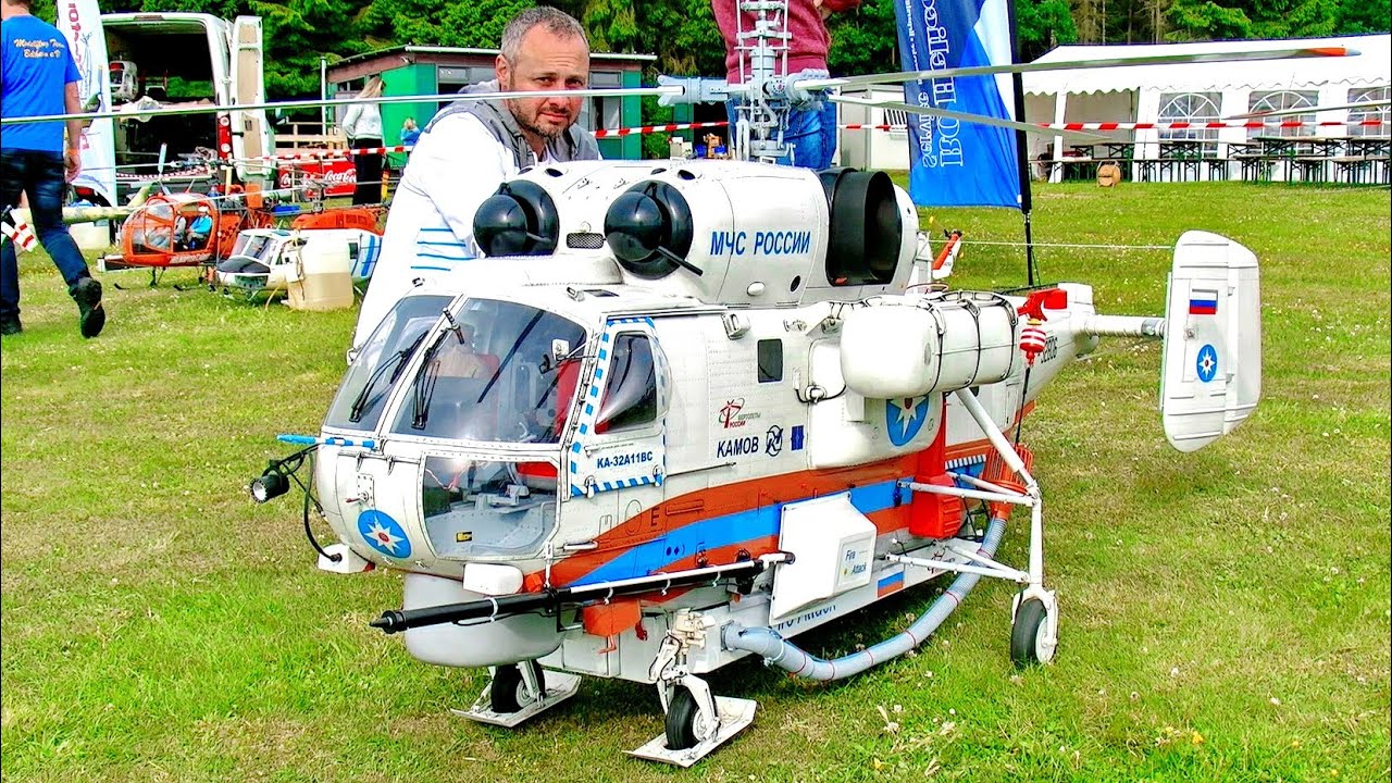 HUGE RC KA-32 KAMOV SCALE MODEL RUSSIAN TRANSPORT TURBINE HELICOPTER / FLIGHT DEMONSTRATION !!!