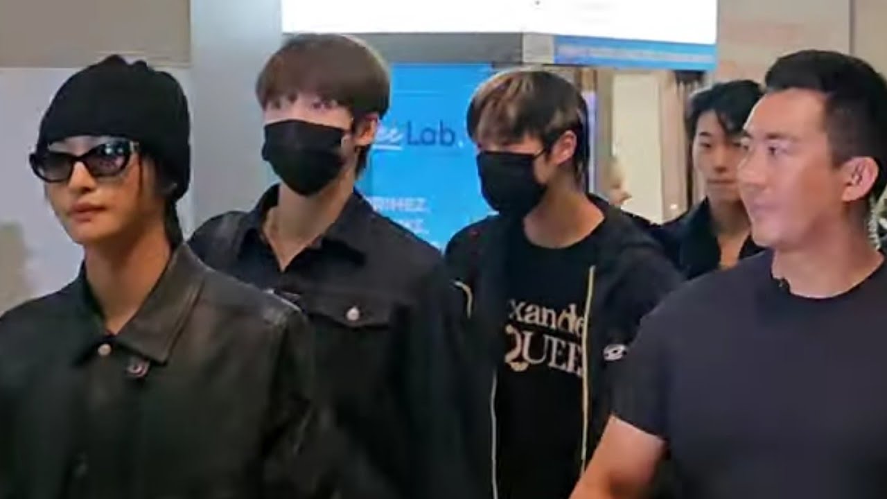 Ateez 에이티즈 arrival @ Charles de Gaulle Airport in Paris for the Mcountdown