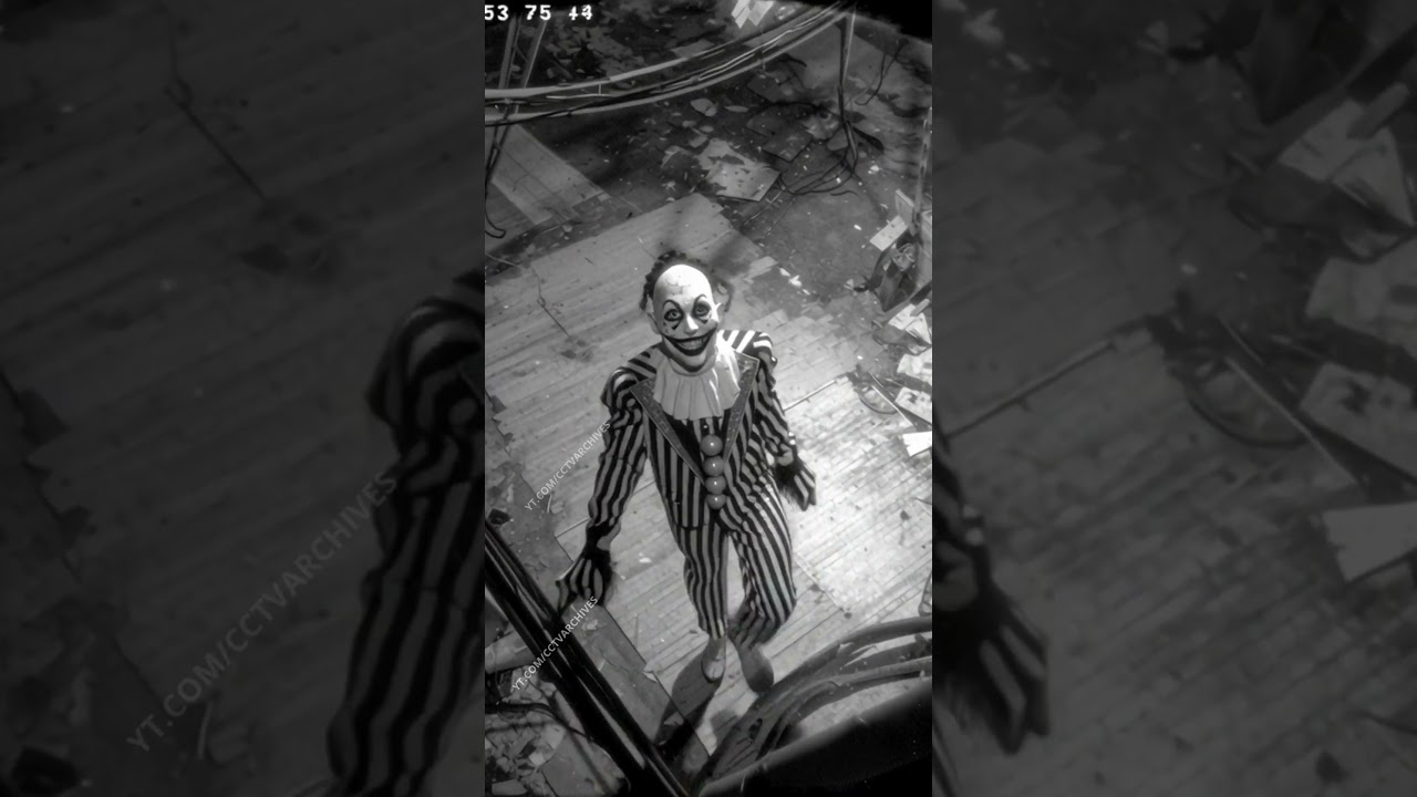 Security Cam in Abandoned Circus Catches Terrifying Jester Swaying Under the Ruined Tent
