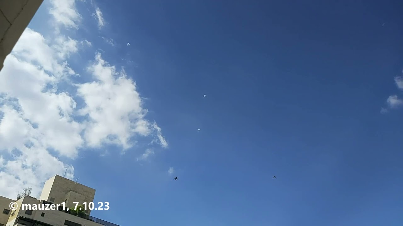 Interception of rockets in Holon 7.10.23 יירוט רקטות בחולון