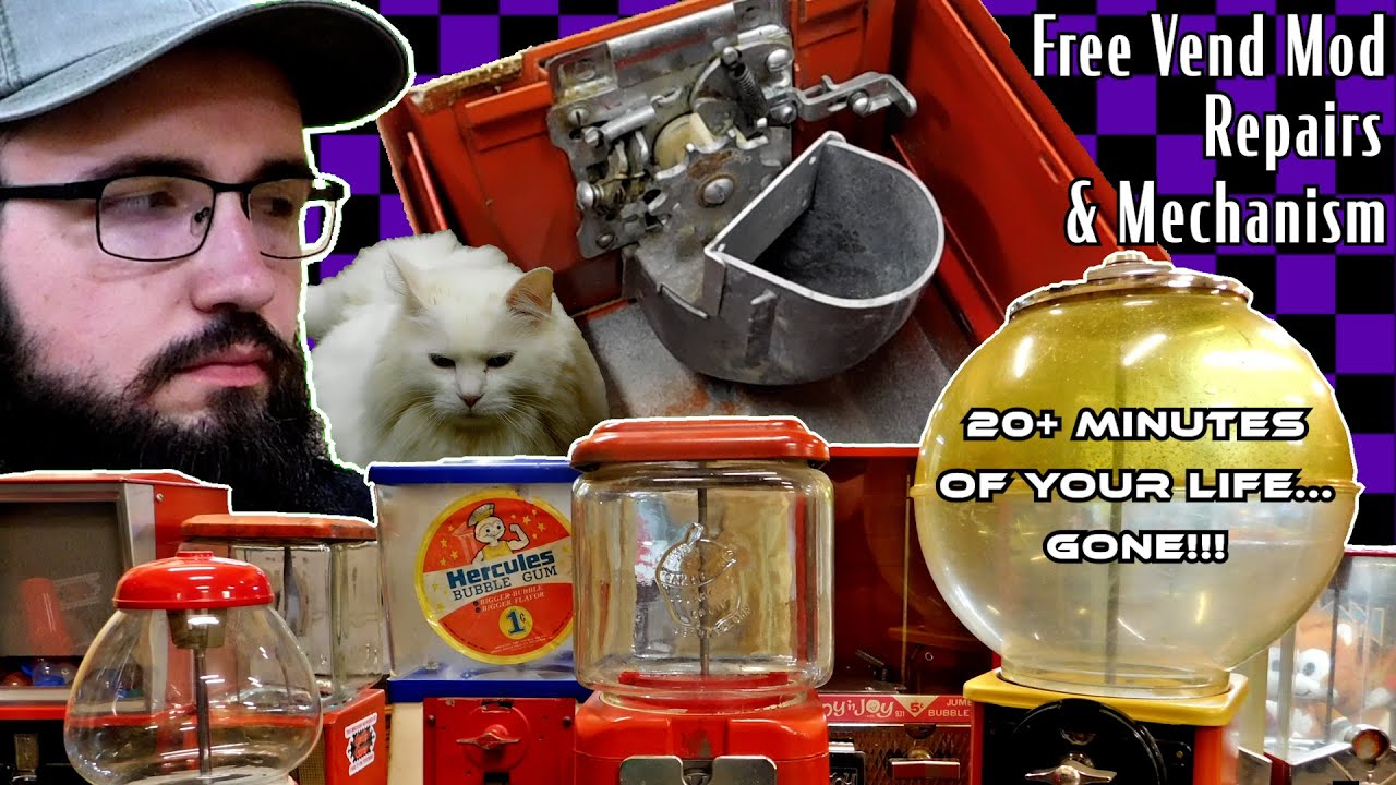 Northwestern Gumball Machines - Repair, Free-Vend Mod, and Mechanism