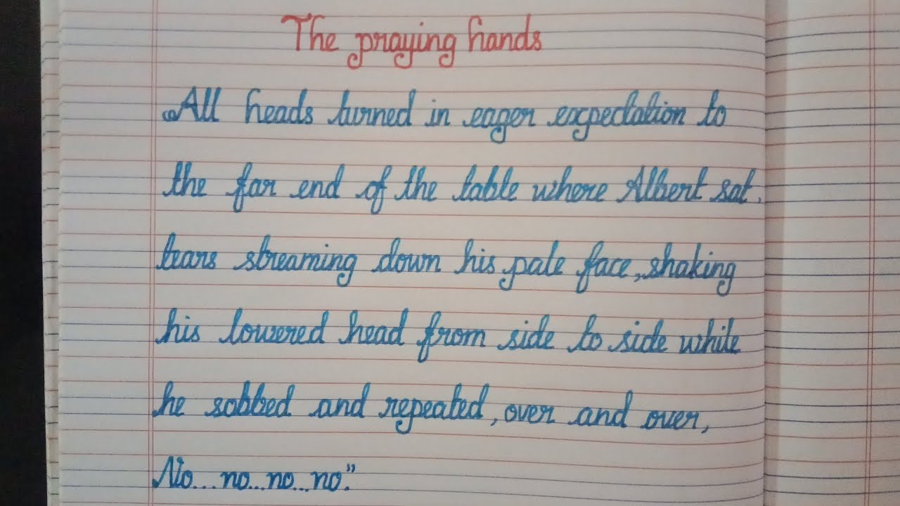 Story writing (cursive writing practice)