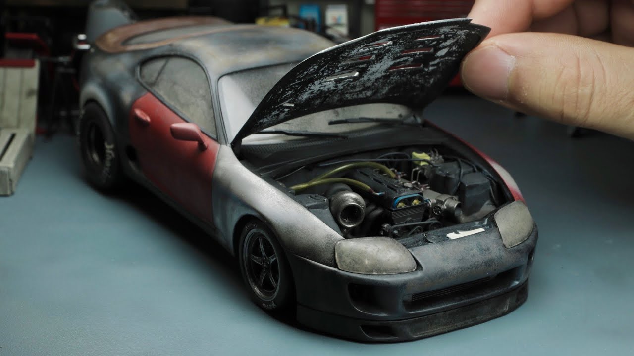 Barn Find Big Turbo Toyota Supra Model Car Build - 1/24 Tamiya