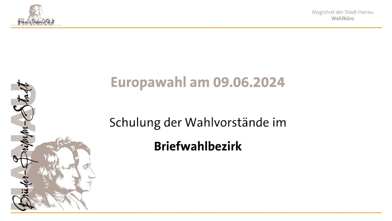 Europawahl 2024 – Onlineschulung der Wahlvorstände im Briefwahlbezirk