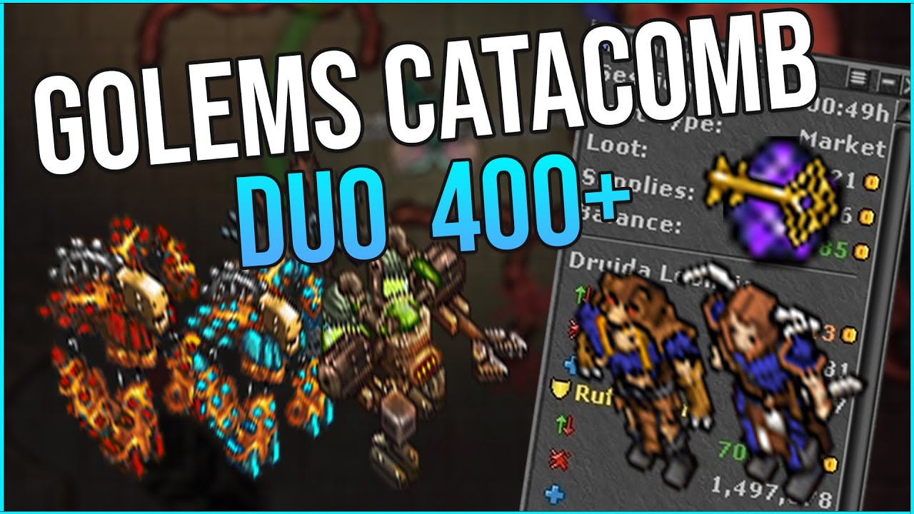 Golem Catacombs Oramond Dungeon - Hunt Mage 400 tibia