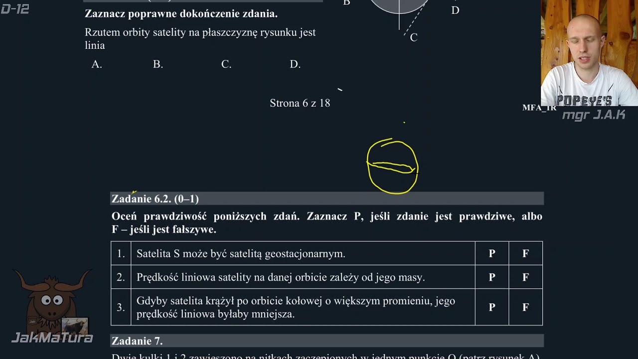 Matura 2017 Zadanie 6: Satelita geostacjonarna | Fizyka Rozszerzona