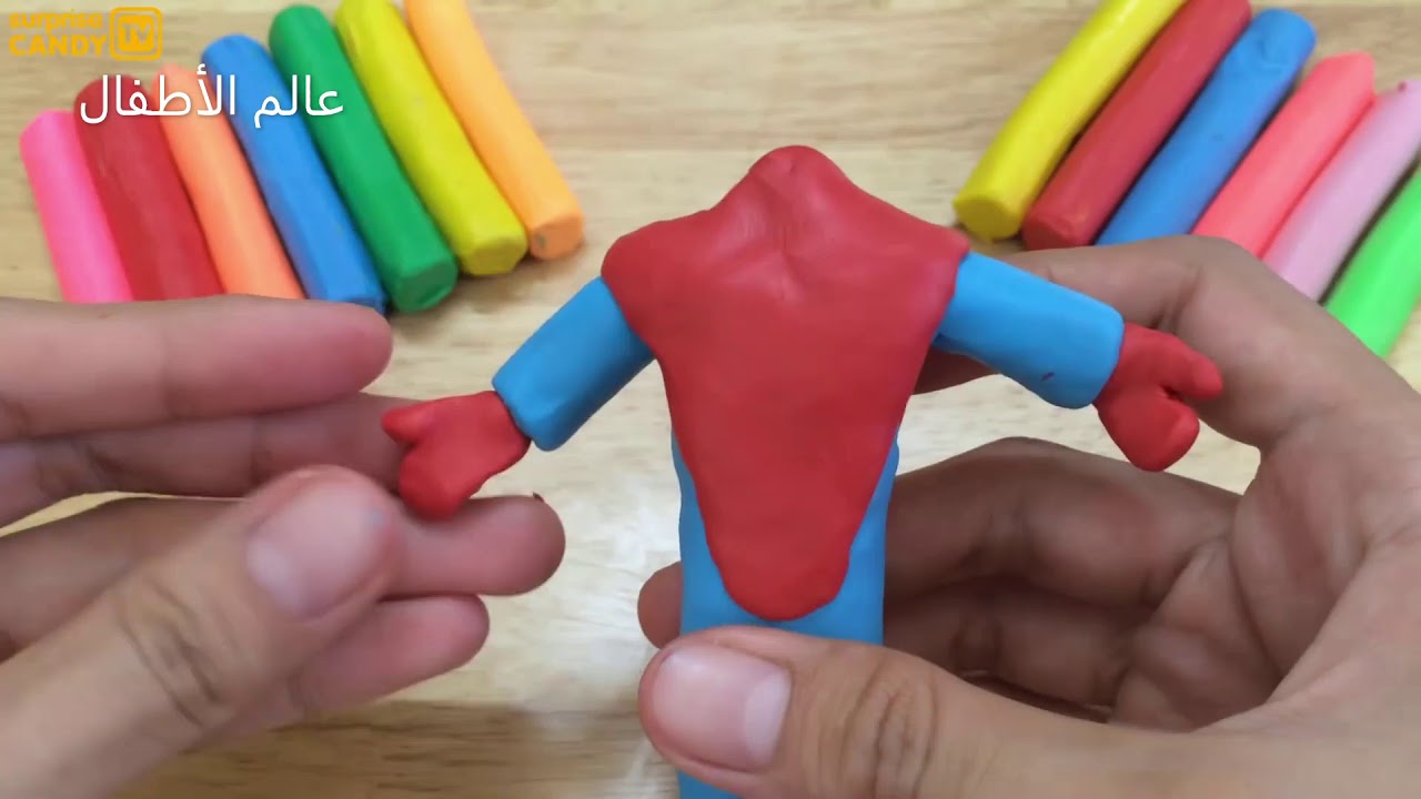 Make Spider man from Plasticine - صنع سبايدرمان بواسطة الطين الصناعي