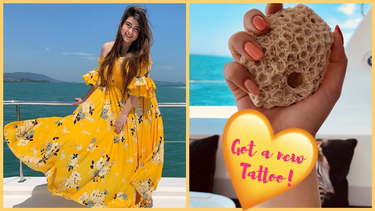 Got a new tattoo in Phuket!! GRWM on a Yacht 🛥❤️ || Muskan Chanchlani