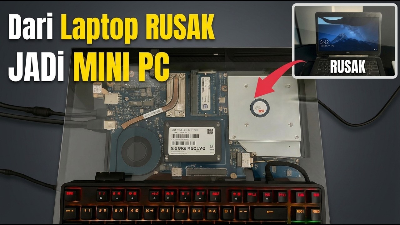 Modifikasi Laptop Rusak Jadi Mini Komputer Akrilik Keren! (DIY)