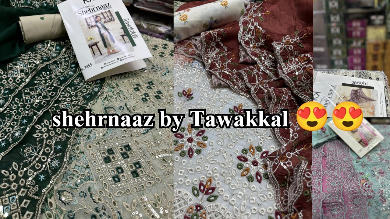 Tawakkal fabrics | shehrnaaz by Tawakkal |😍| latest embroidery dress collection | luxury fancy suits