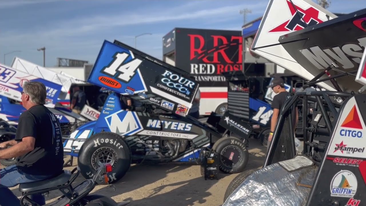 NARC 410 SPRINT CARS - KERN COUNTY RACEWAY PARK PIT WALK