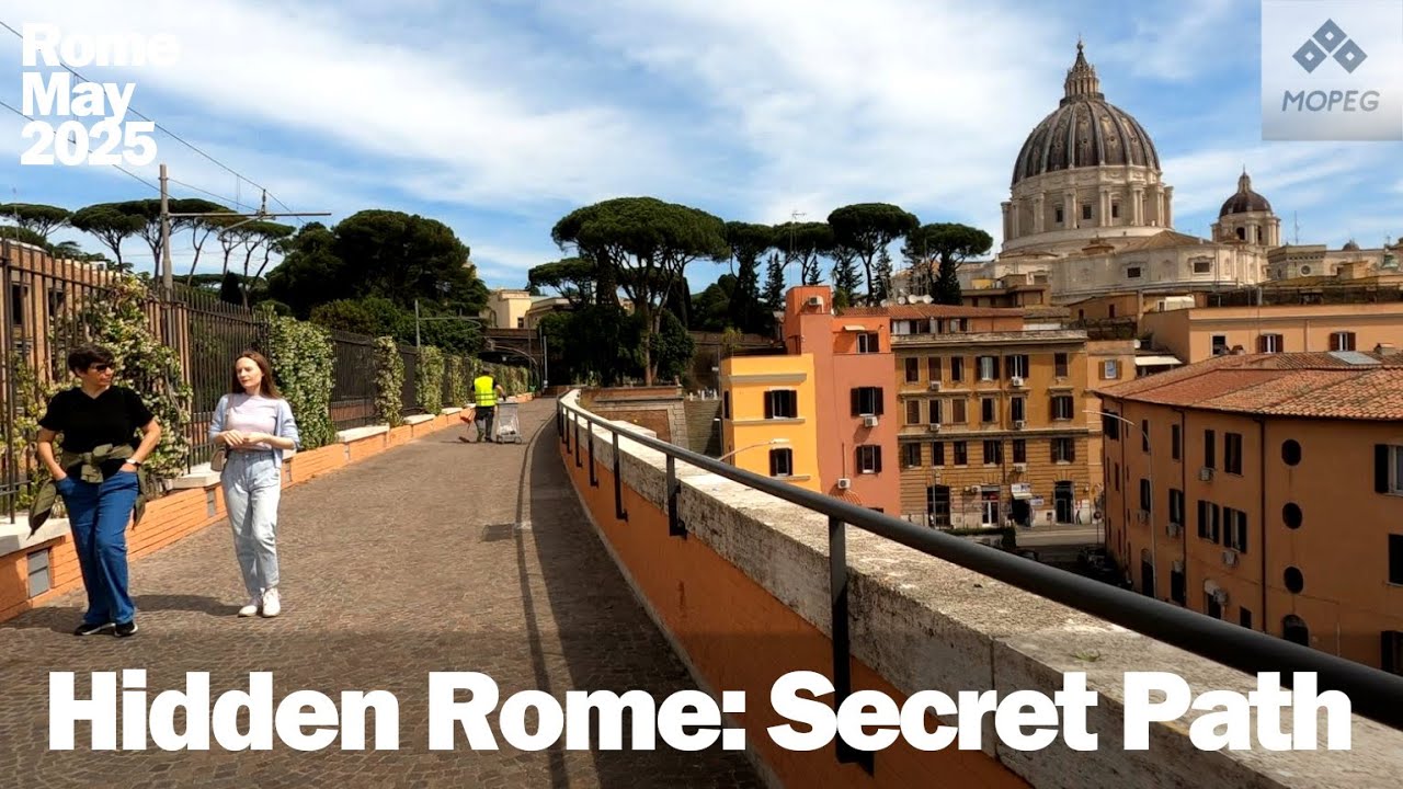 Passeggiata del Gelsomino. Roma 4K 50 Fps Slow TV Italia