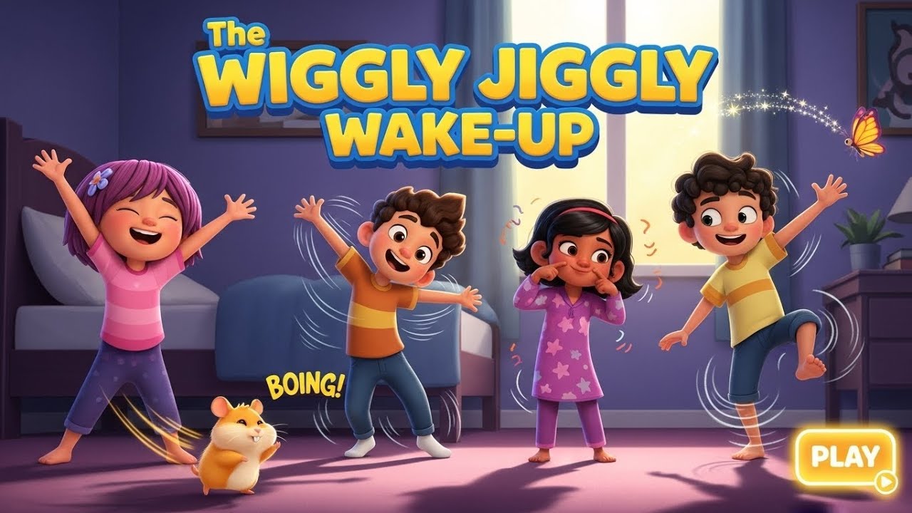 The Wiggly Jiggly Wake-Up Song 🎵 | Morning Exercise for Kids | Brain Break Dance