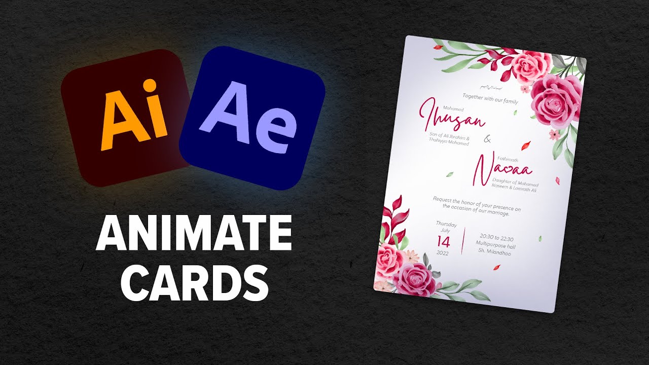 Wedding Card Animation | After Effects and Illustrator 2022