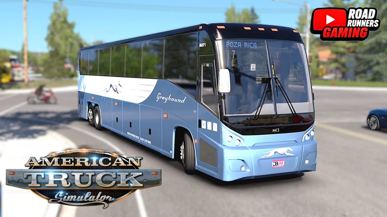 American Truck Simulator | Greyhound MCI J4500 Bus Service | Scenic 524km Journey | Logitech g29