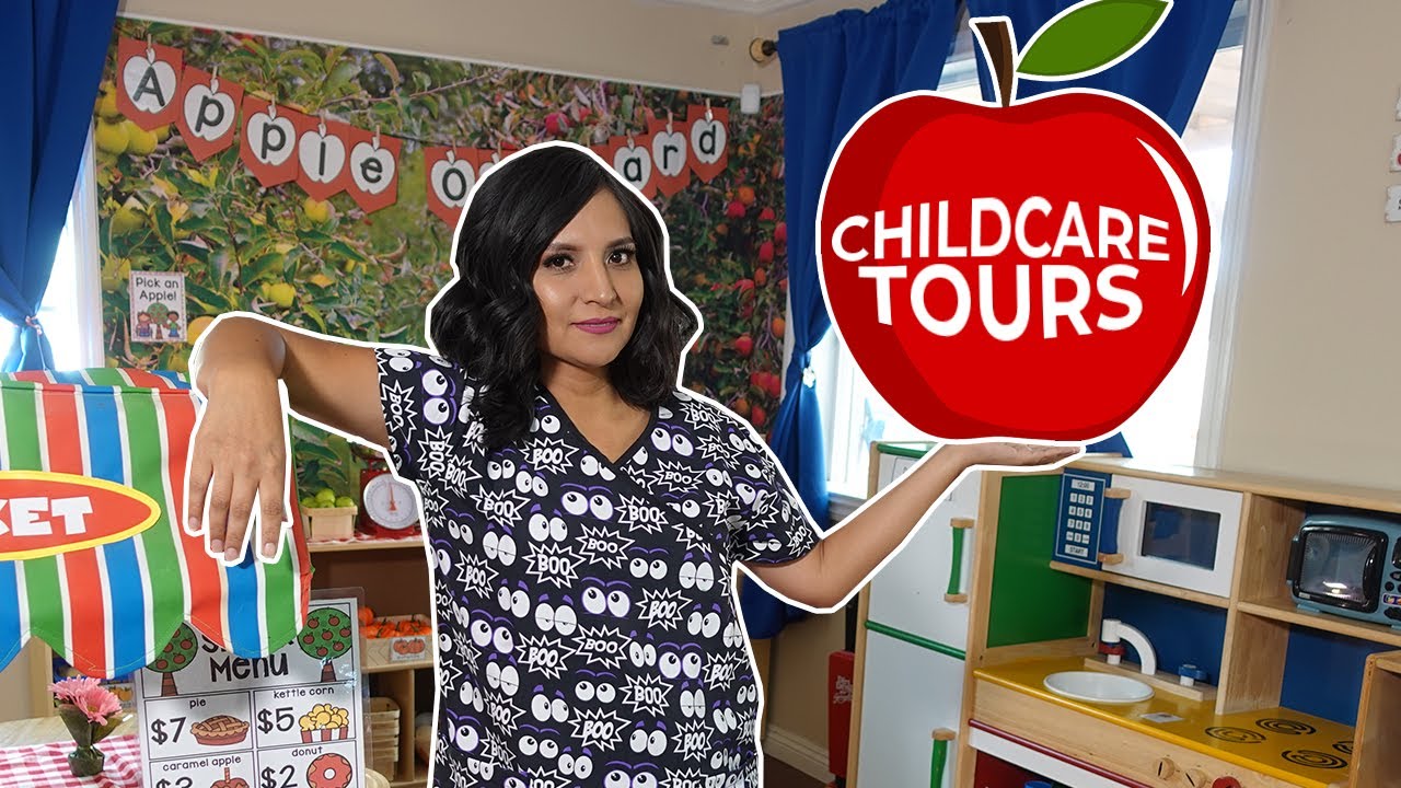 Home DAYCARE Tour - Daycare Classroom Preschool Decoration Apple Theme