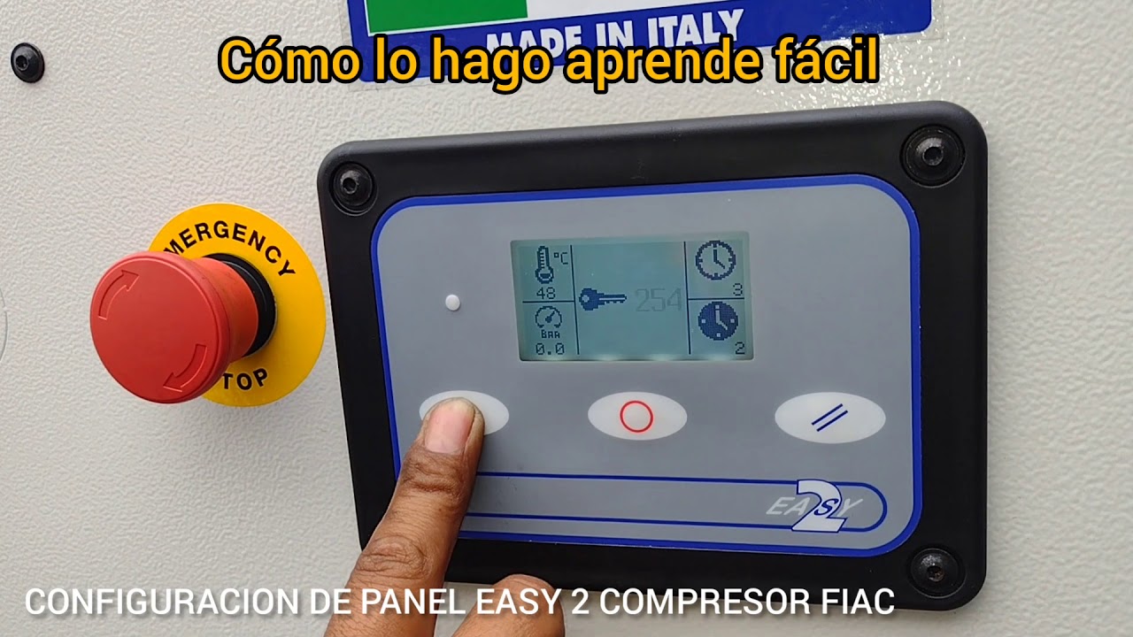 COMPRESOR DE TORNILLO FIAC. CONFIGURACION DE PANEL EASY 2.