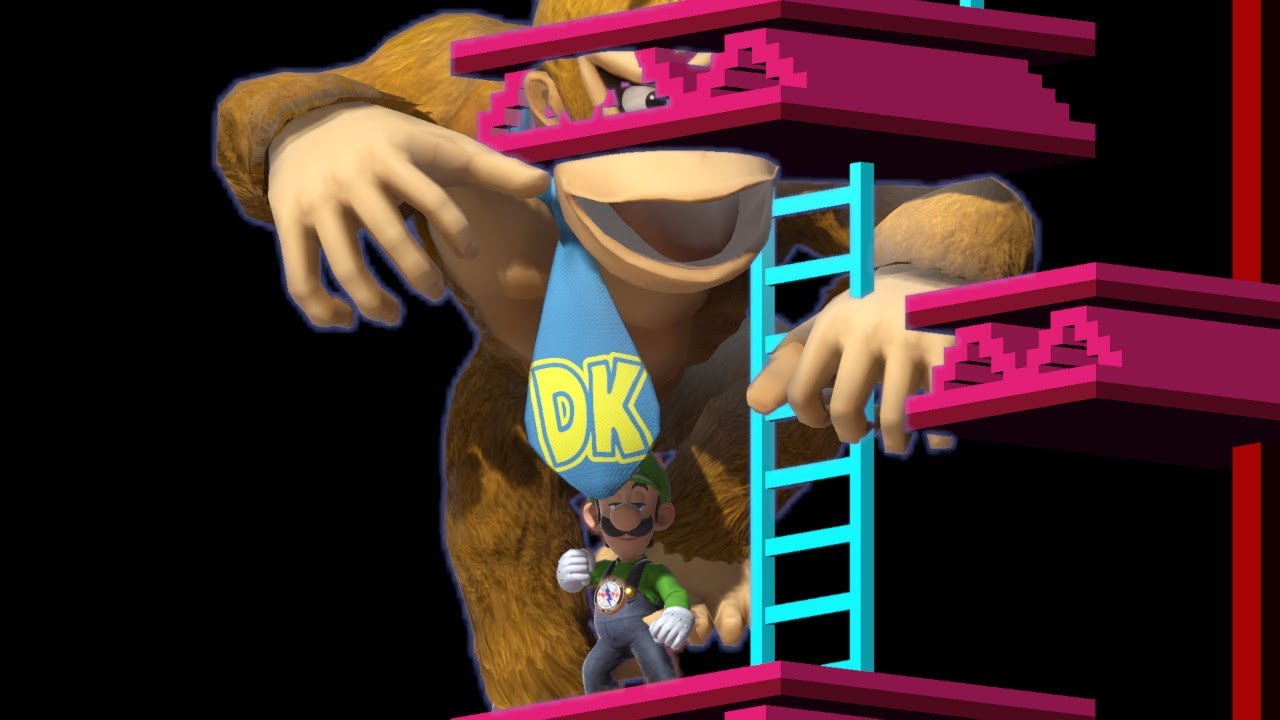 SSBU - Luigi wins against the Donkey Kong & Lady spirit by doing absolutely nothing