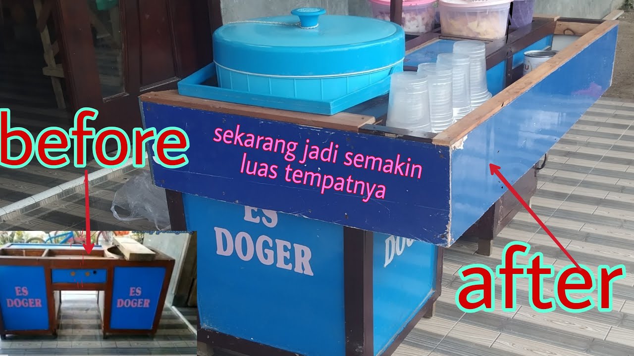 Ukuran gerobak motor es doger || upgrade gerobak motor es doger..