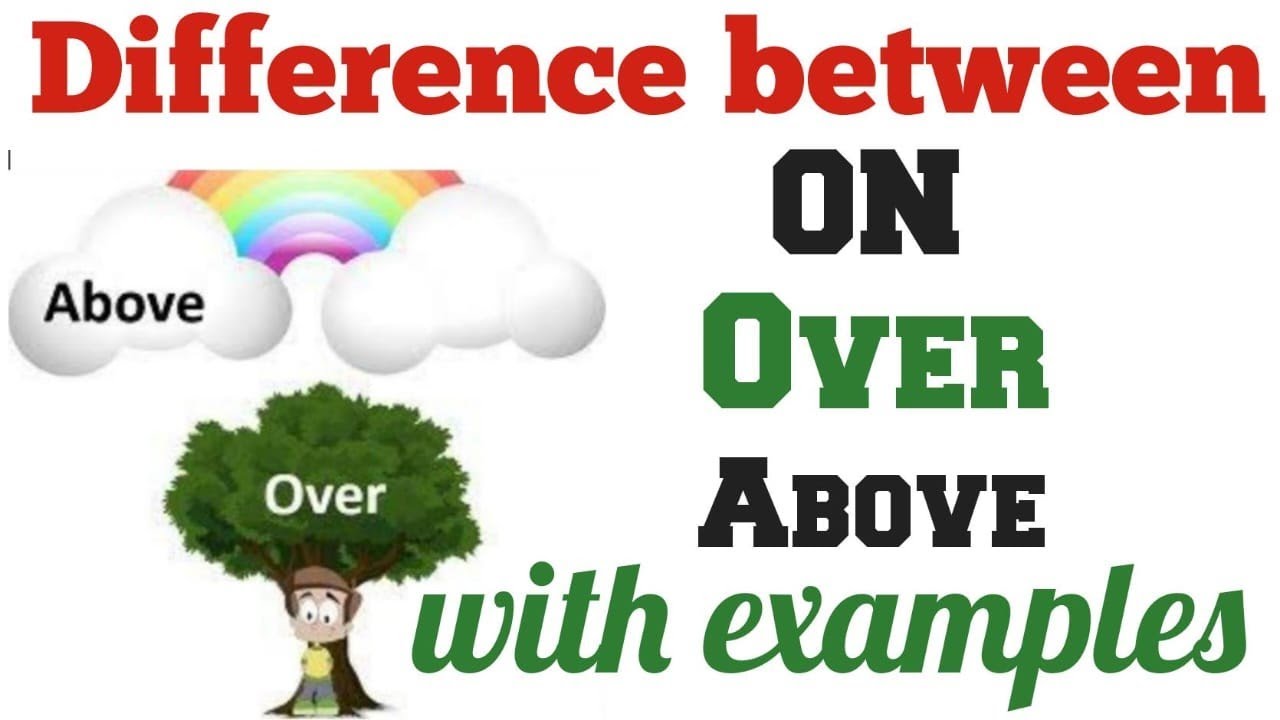 on over above preposition | Difference between ON OVER ABOVE  | ON | OVER | ABOVE | Preposition
