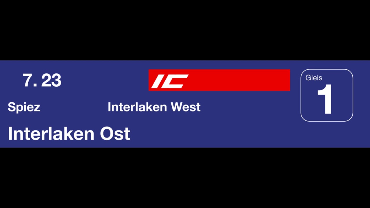 SBB Ansage - Einfahrt des IC61 nach Interlaken Ost in Thun (D+E)